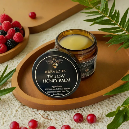 Organic Grass-Fed Beef Tallow Balm with Raw Honey - （2pc）